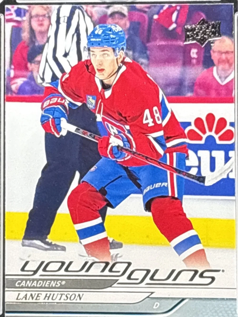 Upper Deck Young Guns Canadiens Red Hockey Trading Card - Lane Hutson